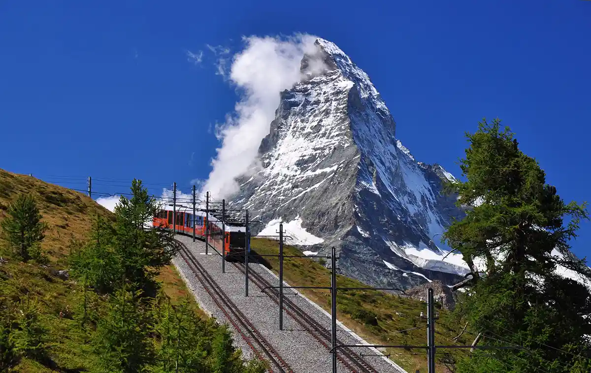 Gornergrat Train with Matterhorn Mountain